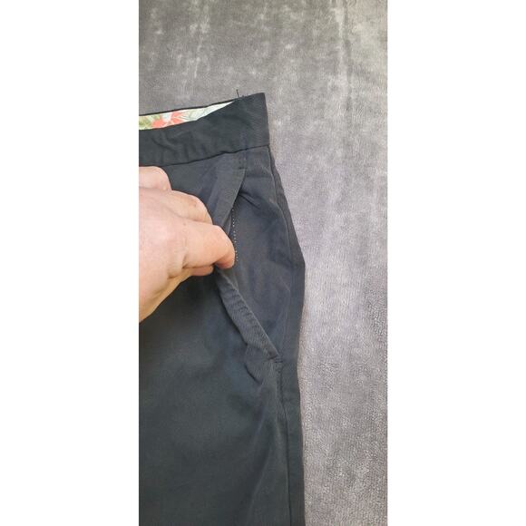 Tommy Bahama Shorts Mens Sz 35 Black Silk Cotton Flat Front Casual Summer C16 - Picture 3 of 11